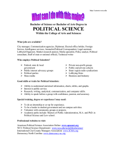 POLITICAL SCIENCE Bachelor of Science or Bachelor of Arts Degree in