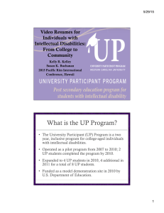 What is the UP Program? Video Resumes for Individuals with Intellectual Disabilities: