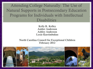 Attending College Naturally: The Use of Natural Supports in Postsecondary Education