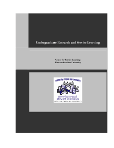 Undergraduate Research and Service Learning Center for Service Learning Western Carolina University