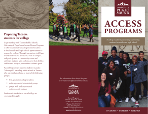 ACCESS PROGRAMS Preparing Tacoma students for college