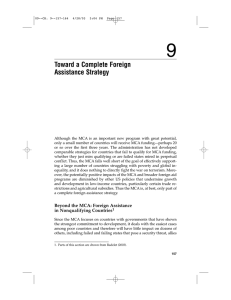 9 Toward a Complete Foreign Assistance Strategy