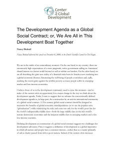 The Development Agenda as a Global Development Boat Together