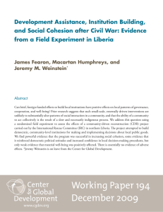 Development Assistance, Institution Building, and Social Cohesion after Civil War: Evidence