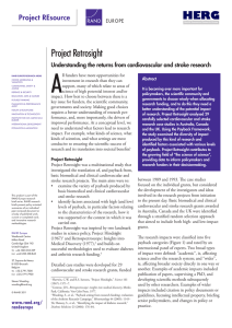 A Project Retrosight Project REsource Understanding the returns from cardiovascular and stroke research