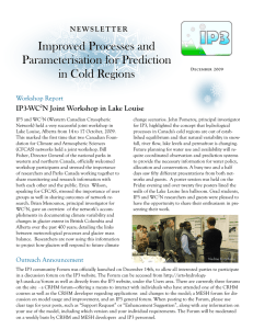 Improved Processes and Parameterisation for Prediction in Cold Regions