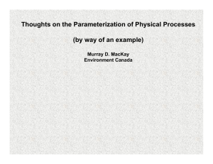 Thoughts on the Parameterization of Physical Processes Murray D. MacKay Environment Canada