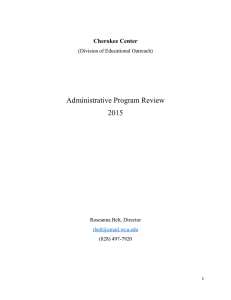 Administrative Program Review 2015 Cherokee Center