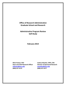 Office of Research Administration  Graduate School and Research    Administrative Program Review 