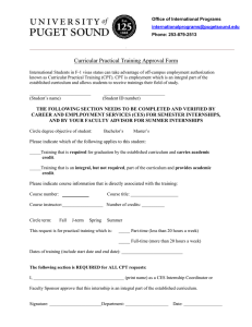 Curricular Practical Training Approval Form