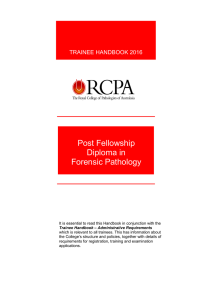 Post Fellowship Diploma in Forensic Pathology
