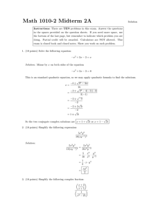 Math 1010-2 Midterm 2A