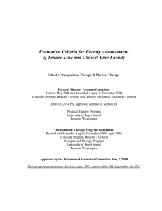 Evaluation Criteria for Faculty Advancement of Tenure-Line and Clinical-Line Facult