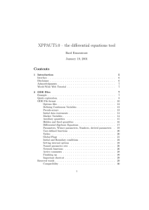 XPPAUT5.0 – the differential equations tool Contents Bard Ermentrout January 19, 2001