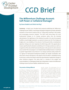 CGD Brief The Millennium Challenge Account: Soft Power or Collateral Damage?