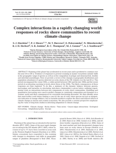 Complex interactions in a rapidly changing world: climate change