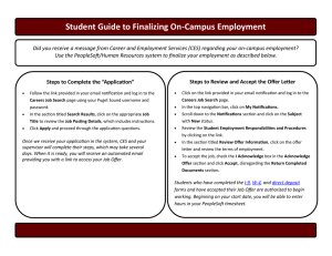 Student Guide to Finalizing On-Campus Employment