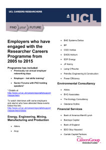 Employers who have engaged with the Researcher Careers Programme from