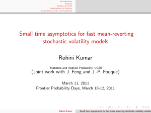 Small time asymptotics for fast mean-reverting stochastic volatility models Rohini Kumar