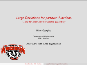 Large Deviations for partition functions. (...and for other polymer related quantities)