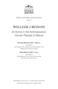WILLIAM CRONON At Home in the Anthropocene: Human Place(s) in Nature
