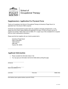 School of Occupational Therapy Supplementary Application Fee Payment Form