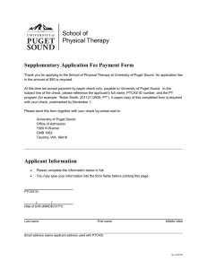School of Physical Therapy Supplementary Application Fee Payment Form