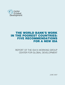 The World Bank’s Work in The PooresT CounTries: Five reCommendaTions