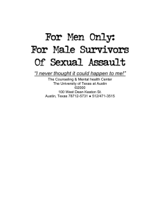 For Men Only: For Male Survivors Of Sexual Assault