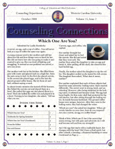 Which One Are You? Counseling Department Western Carolina University October 2008