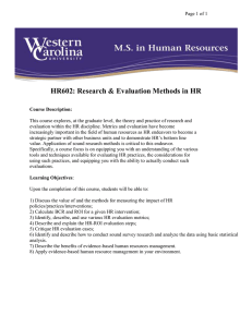 HR602: Research &amp; Evaluation Methods in HR