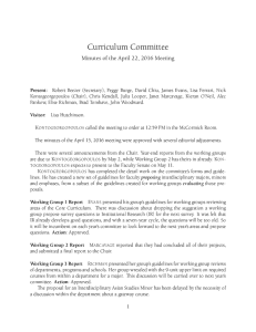 Curriculum Committee Minutes of the April 22, 2016 Meeting