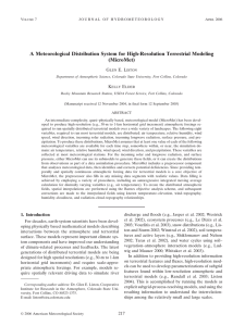 A Meteorological Distribution System for High-Resolution Terrestrial Modeling (MicroMet) G E. L