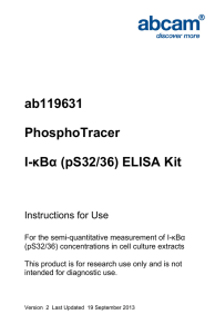ab119631 PhosphoTracer I-κBα (pS32/36) ELISA Kit Instructions for Use