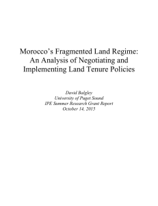 Morocco’s Fragmented Land Regime: An Analysis of Negotiating and