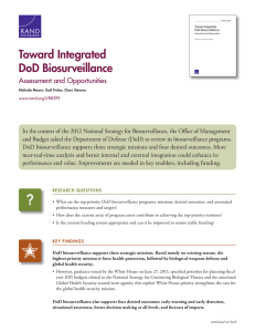 Toward Integrated DoD Biosurveillance Assessment and Opportunities