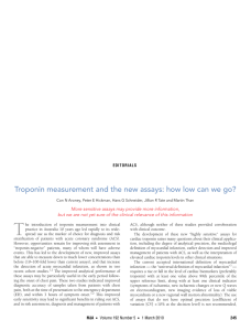 Troponin measurement and the new assays: how low can we...