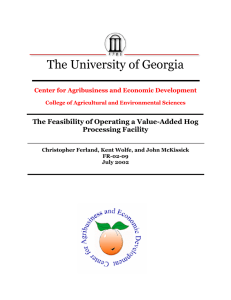 The University of Georgia The Feasibility of Operating a Value-Added Hog
