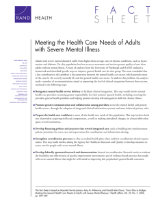 Meeting the Health Care Needs of Adults with Severe Mental Illness