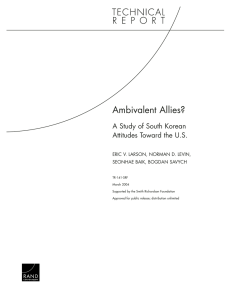 Ambivalent Allies? A Study of South Korean Attitudes Toward the U.S.