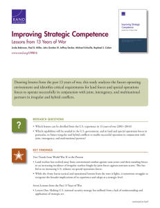 Improving Strategic Competence Lessons from 13 Years of War