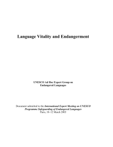 Language Vitality and Endangerment  UNESCO Ad Hoc Expert Group on Endangered Languages