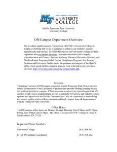 Off-Campus Department Overview