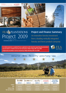 Project 2009  Project and Finance Summary