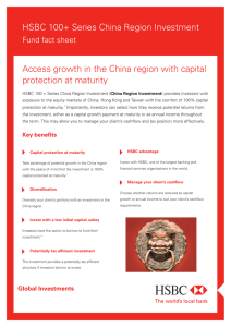HSBC 100+ Series China Region Investment protection at maturity Fund fact sheet