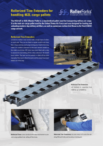 Rollerized Tine Extenders for handling 463L cargo pallets