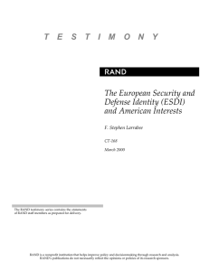R T  E S T I M  O N... The European Security and Defense Identity (ESDI)