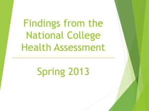 Findings from the National College Health Assessment Spring 2013