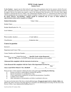 MTSU Grade Appeal Student Form