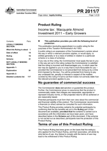 PR 2011/7 Product Ruling Income tax:  Macquarie Almond